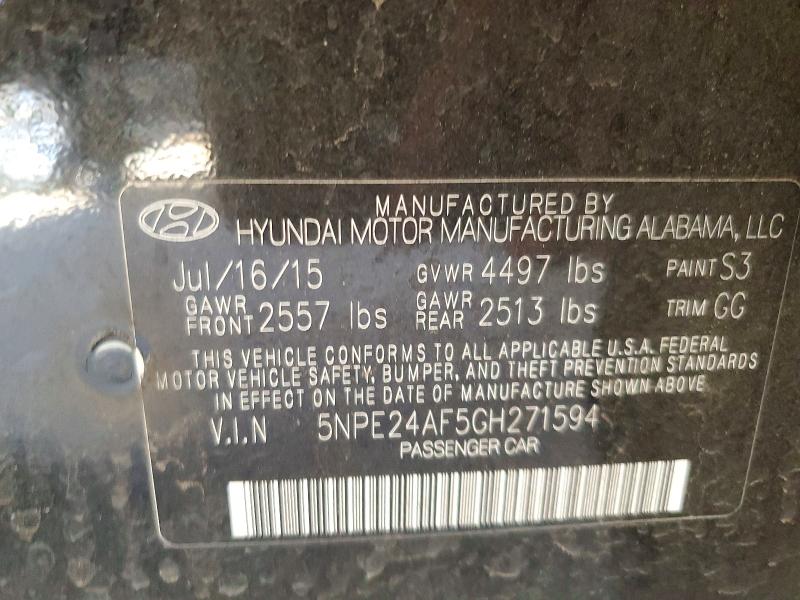 Продаж на аукціоні авто 2016 Hyundai Sonata, vin: 5NPE24AF5GH271594, номер лоту: 47550696