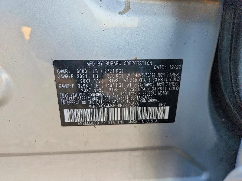 Продажа на аукционе авто 2023 Subaru Ascent, vin: 4S4WMARD0P3412563, номер лота: 45692316