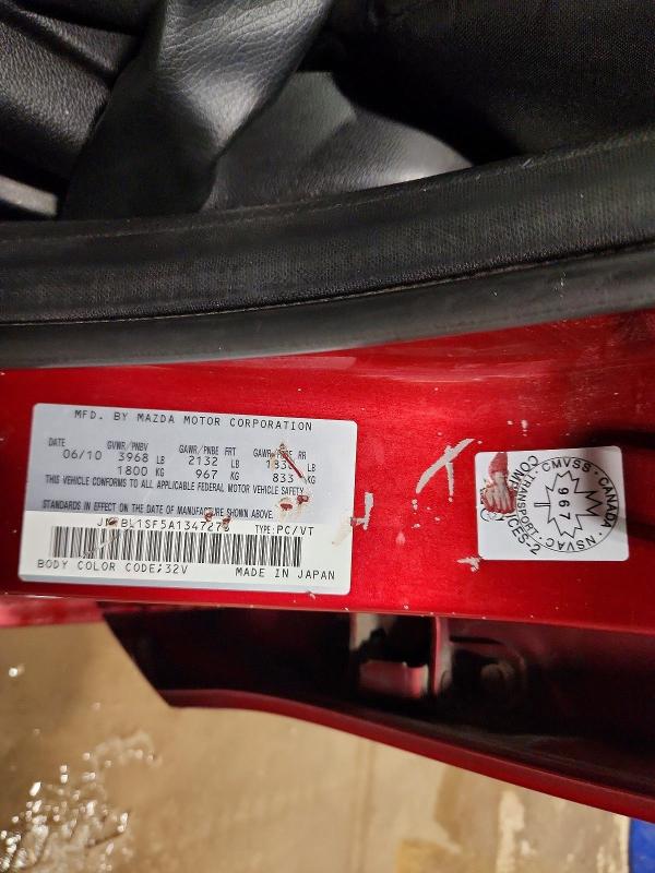 45703706 :رقم المزاد ، JM1BL1SF5A1347276 vin ، 2010 Mazda 3 مزاد بيع
