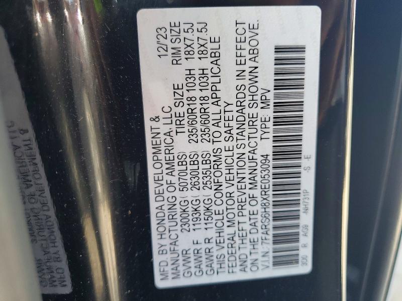 48281086 :رقم المزاد ، 7FARS6H8XRE053094 vin ، 2024 Honda Cr-v مزاد بيع