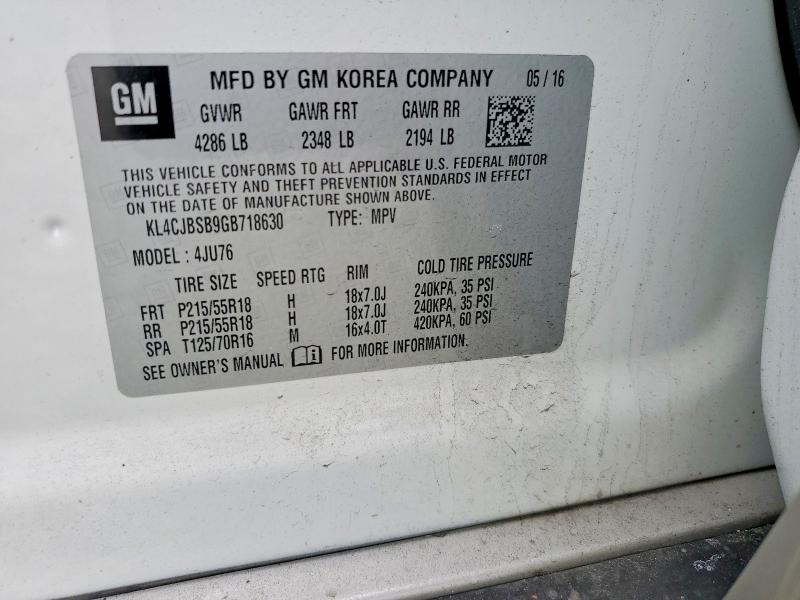 Продаж на аукціоні авто 2016 Buick Encore, vin: KL4CJBSB9GB718630, номер лоту: 79416115