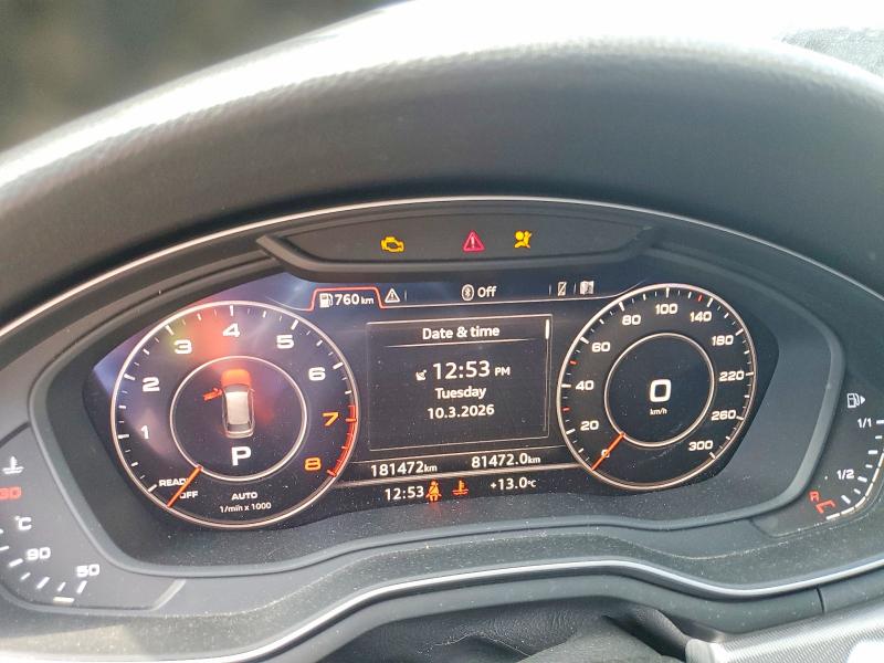 2018 Audi A4 Allroad მანქანა იყიდება აუქციონზე, vin: WA19NAF43JA125010, აუქციონის ნომერი: 41927016