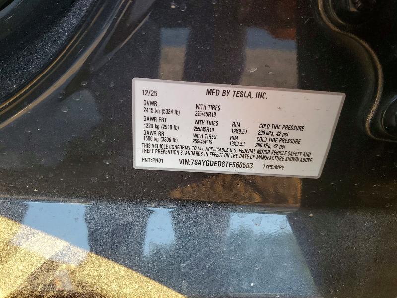 Aukcja sprzedaży 2026 Tesla Model Y, vin: 7SAYGDED8TF560553, numer aukcji: 46723886