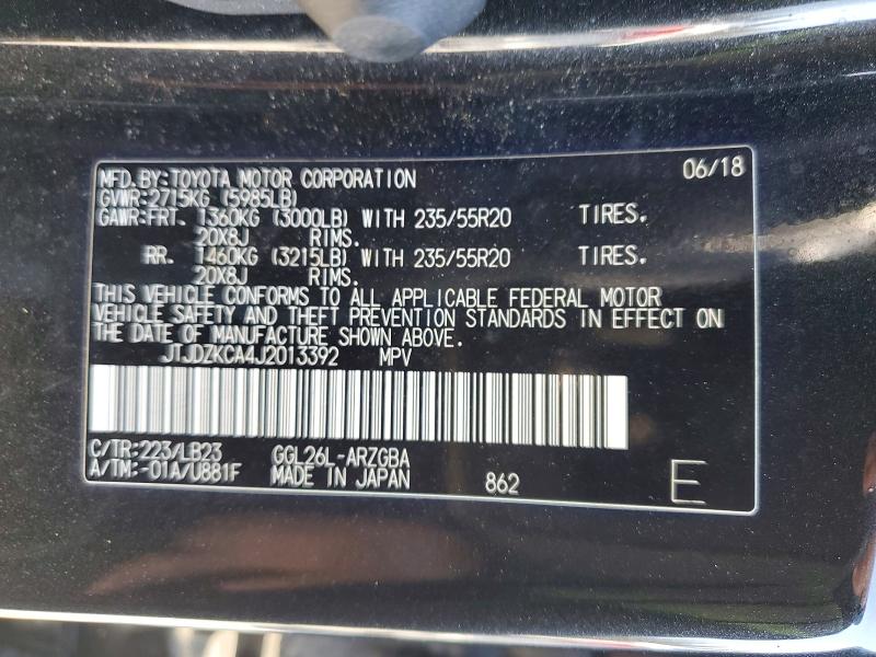 Продажа на аукционе авто 2018 Lexus Rx 350l, vin: JTJDZKCA4J2013392, номер лота: 46117816