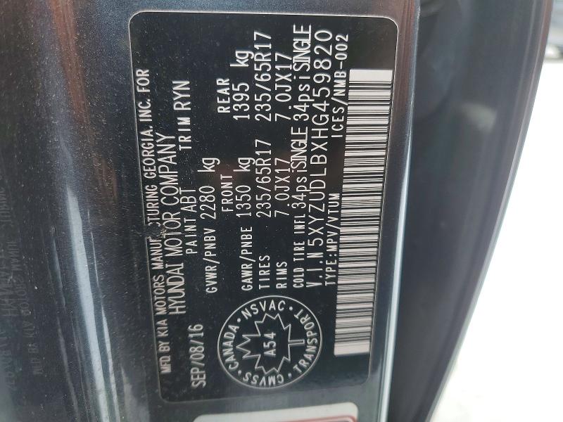 Aukcja sprzedaży 2017 Hyundai Santa Fe Sport, vin: 5XYZUDLBXHG459820, numer aukcji: 76786755