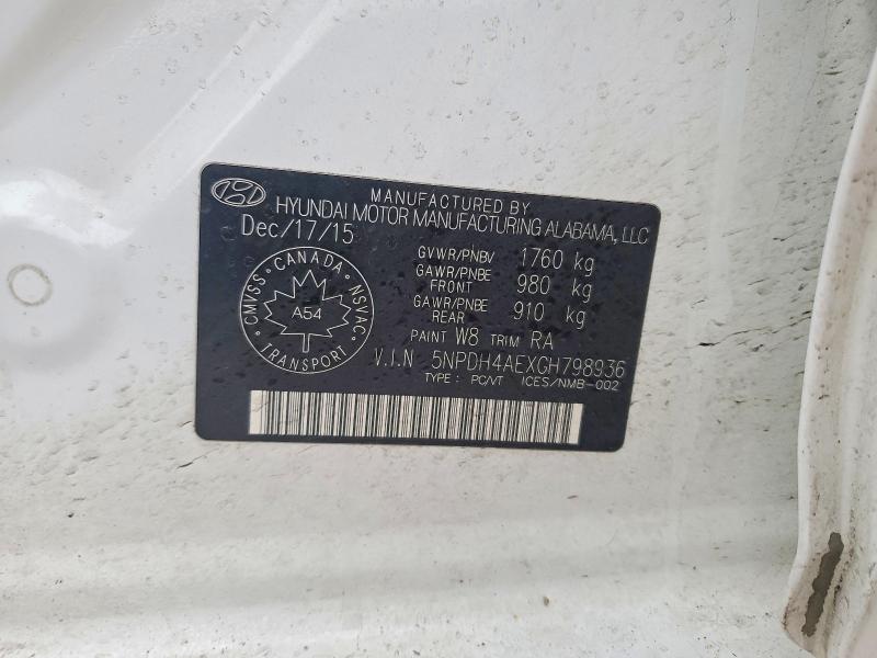 Aukcja sprzedaży 2016 Hyundai Elantra, vin: 5NPDH4AEXGH798936, numer aukcji: 45660526