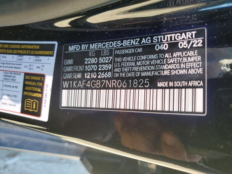 Продажа на аукционе авто 2022 Mercedes-benz C, vin: W1KAF4GB7NR061825, номер лота: 46036976