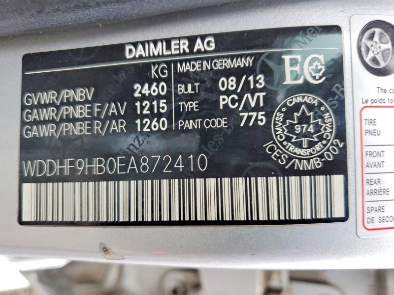 Продажа на аукционе авто 2014 Mercedes-benz E, vin: WDDHF9HB0EA872410, номер лота: 46900446