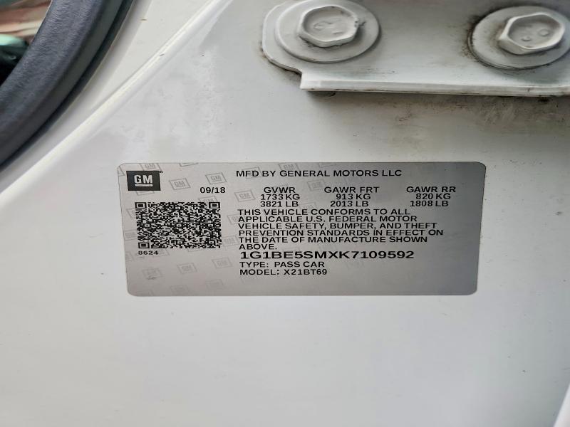 Aukcja sprzedaży 2019 Chevrolet Cruze, vin: 1G1BE5SMXK7109592, numer aukcji: 79818315