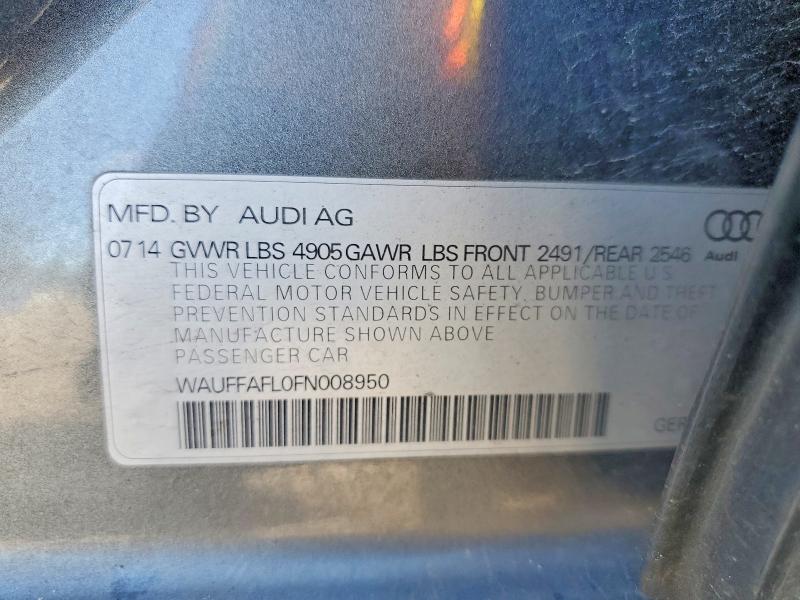 47915356 :رقم المزاد ، WAUFFAFL0FN008950 vin ، 2015 Audi A4 مزاد بيع