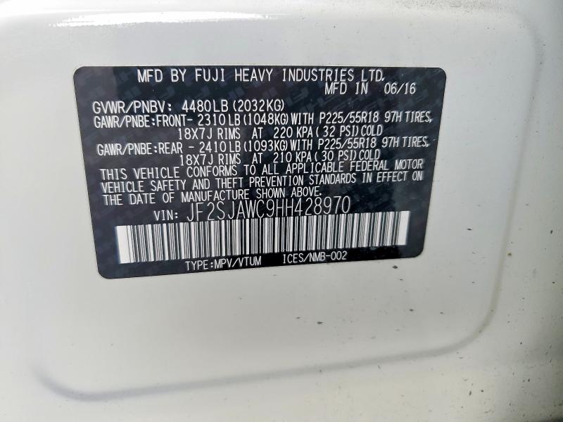 Aukcja sprzedaży 2017 Subaru Forester, vin: JF2SJAWC9HH428970, numer aukcji: 46710156