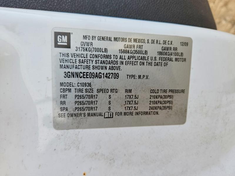 2010 Chevrolet Avalanche მანქანა იყიდება აუქციონზე, vin: 3GNNCEE09AG142709, აუქციონის ნომერი: 79129455