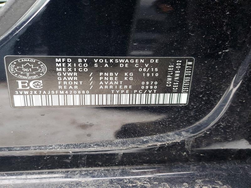 Продажа на аукционе авто 2015 Volkswagen Jetta, vin: 3VW2K7AJ9FM420880, номер лота: 79301795