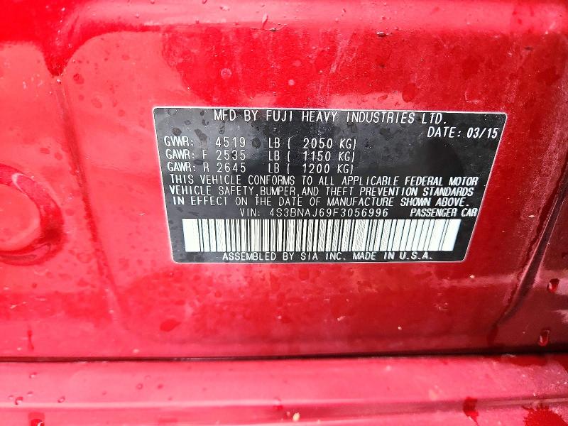 2015 Subaru Legacy მანქანა იყიდება აუქციონზე, vin: 4S3BNAJ69F3056996, აუქციონის ნომერი: 48018566