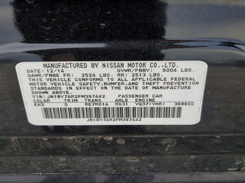 Aukcja sprzedaży 2015 Infiniti Q50, vin: JN1BV7AR2FM397442, numer aukcji: 47268786