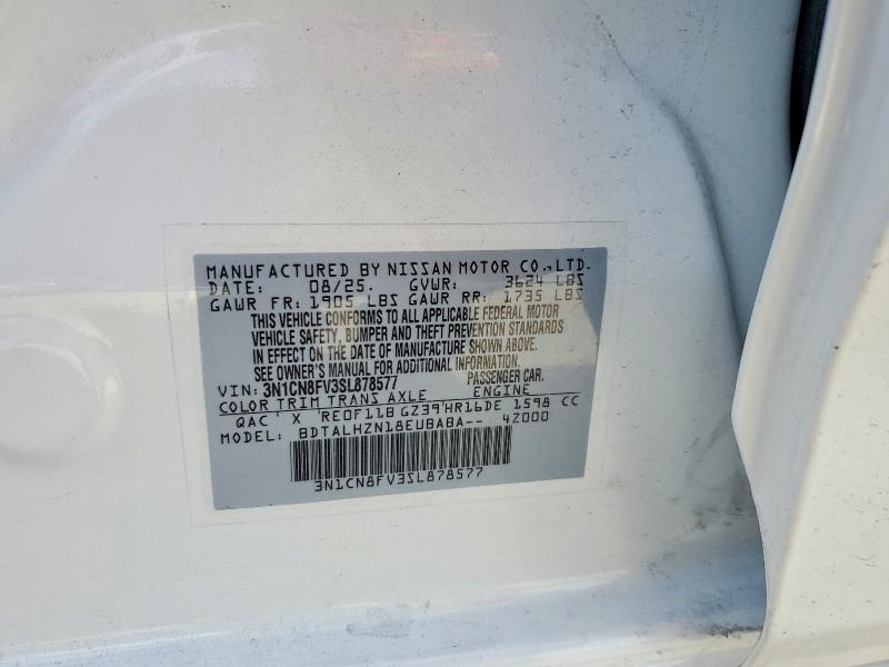 Продаж на аукціоні авто 2025 Nissan Versa, vin: 3N1CN8FV3SL878577, номер лоту: 46988026
