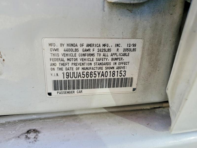 Aukcja sprzedaży 2000 Acura 3.2 Tl, vin: 19UUA5665YA018153, numer aukcji: 42063386