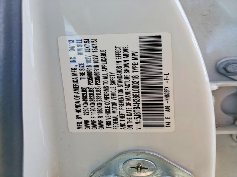 47594206 :رقم المزاد ، 5J8TB4H38EL000218 vin ، 2014 Acura Rdx مزاد بيع