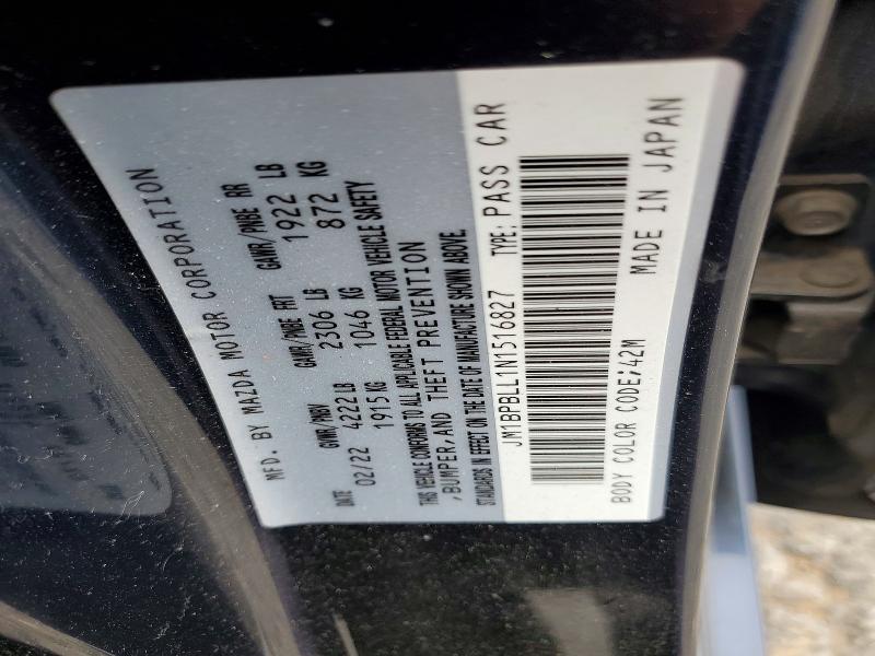 2022 Mazda 3 მანქანა იყიდება აუქციონზე, vin: JM1BPBLL1N1516827, აუქციონის ნომერი: 47836486