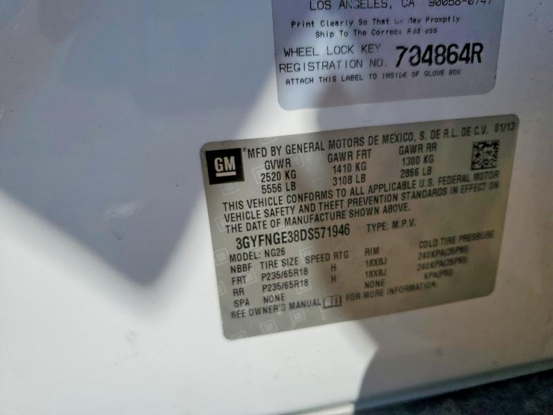 Aukcja sprzedaży 2013 Cadillac Srx, vin: 3GYFNGE38DS571946, numer aukcji: 48118826