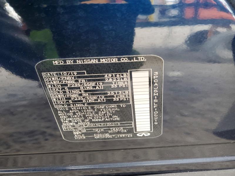 47549046 :رقم المزاد ، 3PCAJ5M15LF105219 vin ، 2020 Infiniti Qx50 مزاد بيع