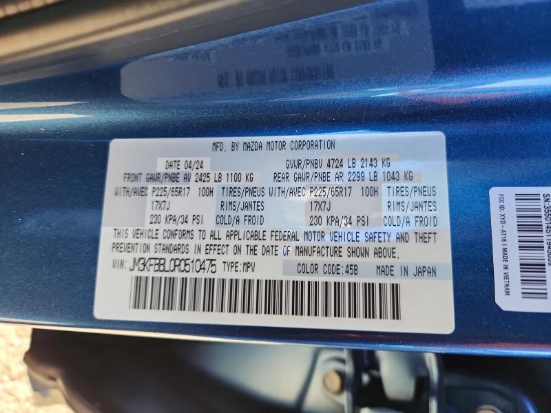45483046 :رقم المزاد ، JM3KFBBL0R0510475 vin ، 2024 Mazda Cx-5 مزاد بيع