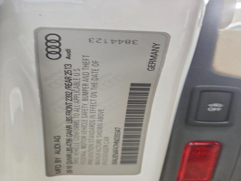 2017 Audi A4 მანქანა იყიდება აუქციონზე, vin: WAUENAF47HN039347, აუქციონის ნომერი: 41818816