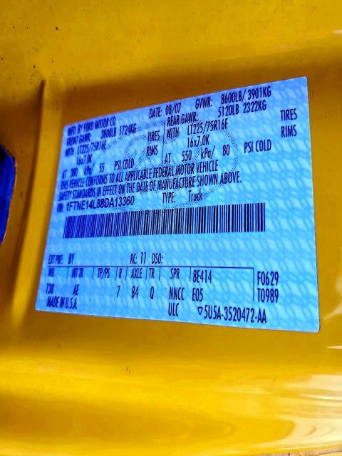 Продажа на аукционе авто 2008 Ford Econoline, vin: 1FTNE14L88DA13360, номер лота: 95855825
