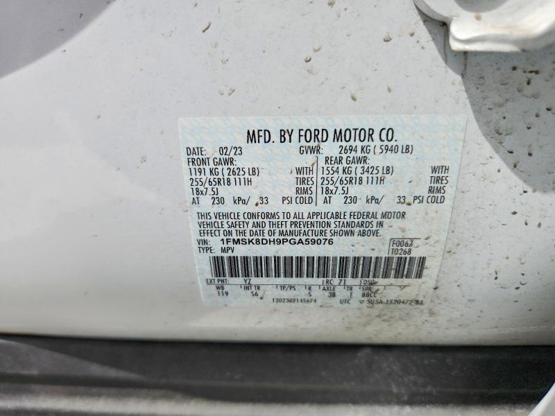 48017406 :رقم المزاد ، 1FMSK8DH9PGA59076 vin ، 2023 Ford Explorer مزاد بيع