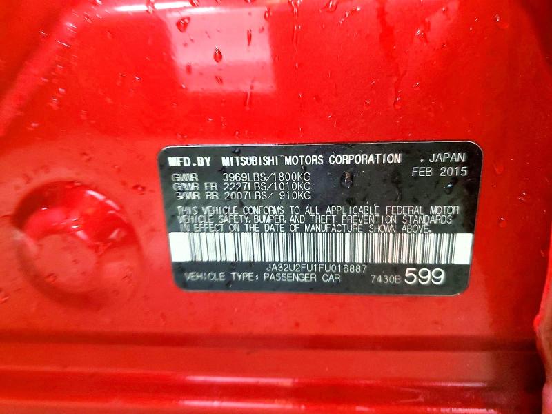 Aukcja sprzedaży 2015 Mitsubishi Lancer, vin: JA32U2FU1FU016887, numer aukcji: 47726066
