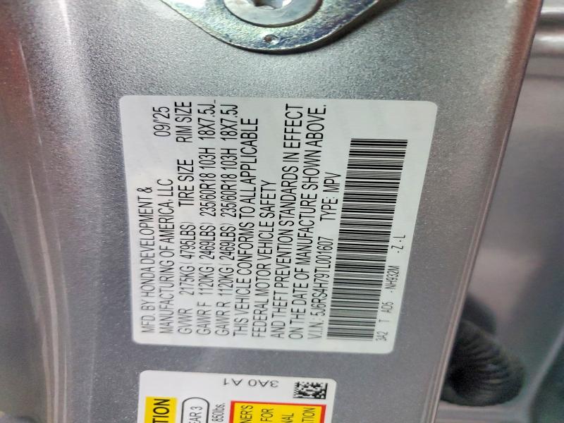 Продаж на аукціоні авто 2026 Honda Cr-v, vin: 5J6RS4H79TL001607, номер лоту: 46396416
