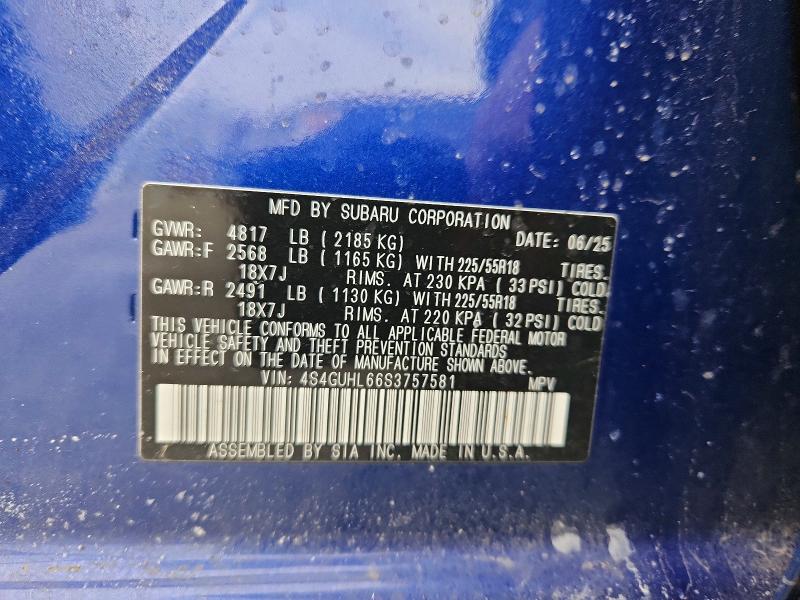 Aukcja sprzedaży 2025 Subaru Crosstrek, vin: 4S4GUHL66S3757581, numer aukcji: 47831186