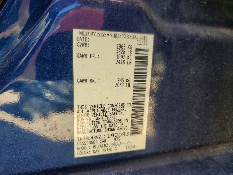 Продаж на аукціоні авто 2020 Nissan Altima, vin: 1N4BL4BV2LC192093, номер лоту: 47352786