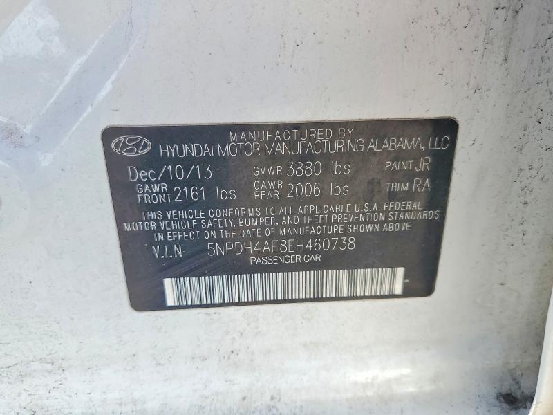 Aukcja sprzedaży 2014 Hyundai Elantra, vin: 5NPDH4AE8EH460738, numer aukcji: 47320676