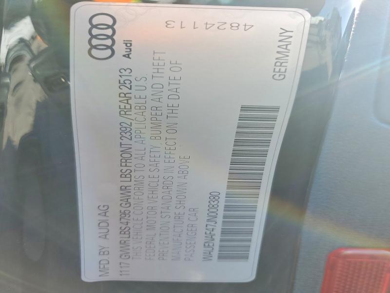 Продаж на аукціоні авто 2018 Audi A4, vin: WAUENAF47JN008380, номер лоту: 48217506