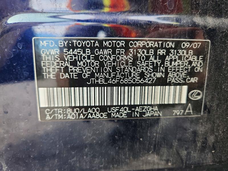 Aukcja sprzedaży 2008 Lexus Ls 460, vin: JTHBL46F685056427, numer aukcji: 79422935