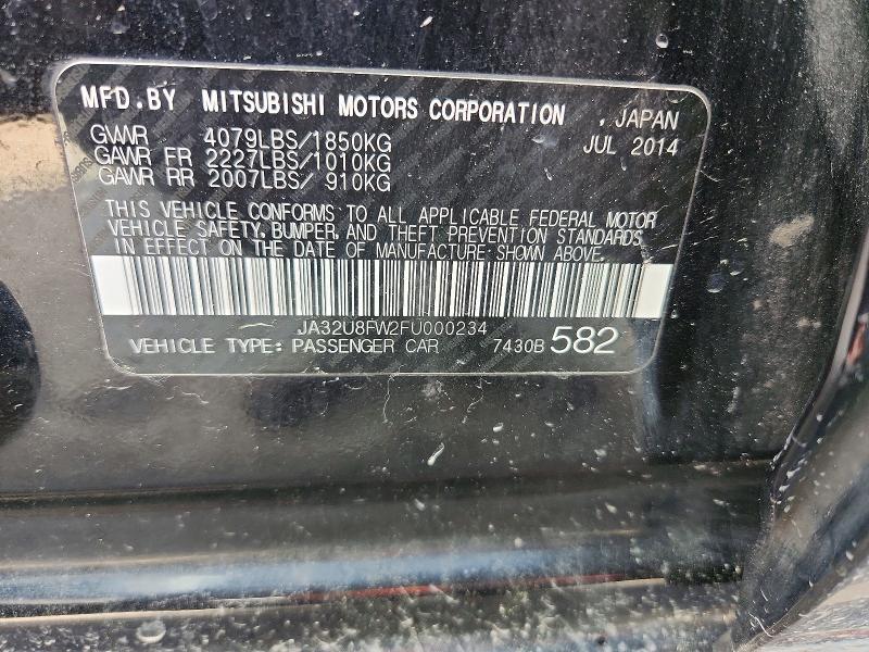 Продаж на аукціоні авто 2015 Mitsubishi Lancer, vin: JA32U8FW2FU000234, номер лоту: 79906095