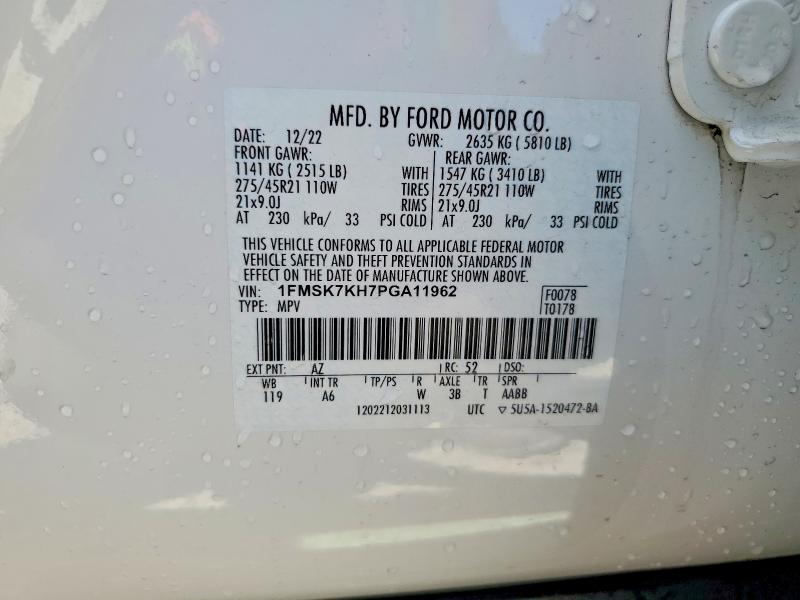2023 Ford Explorer მანქანა იყიდება აუქციონზე, vin: 1FMSK7KH7PGA11962, აუქციონის ნომერი: 46387896