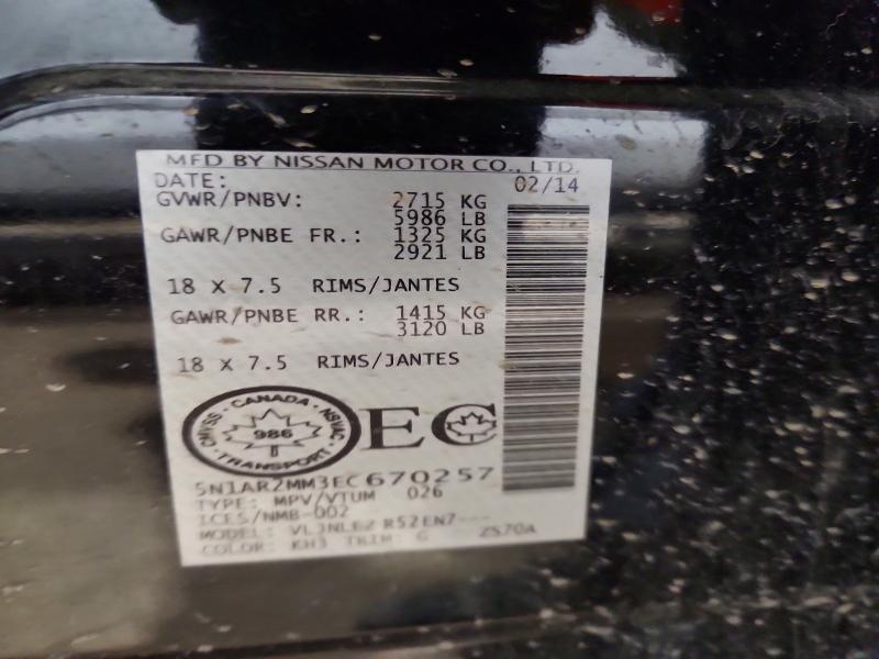 Aukcja sprzedaży 2014 Nissan Pathfinder, vin: 5N1AR2MM3EC670257, numer aukcji: 47275266