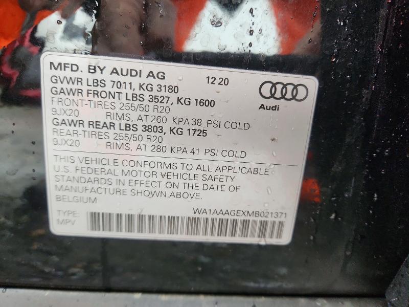 Продажа на аукционе авто 2021 Audi E-tron, vin: WA1AAAGEXMB021371, номер лота: 45570896
