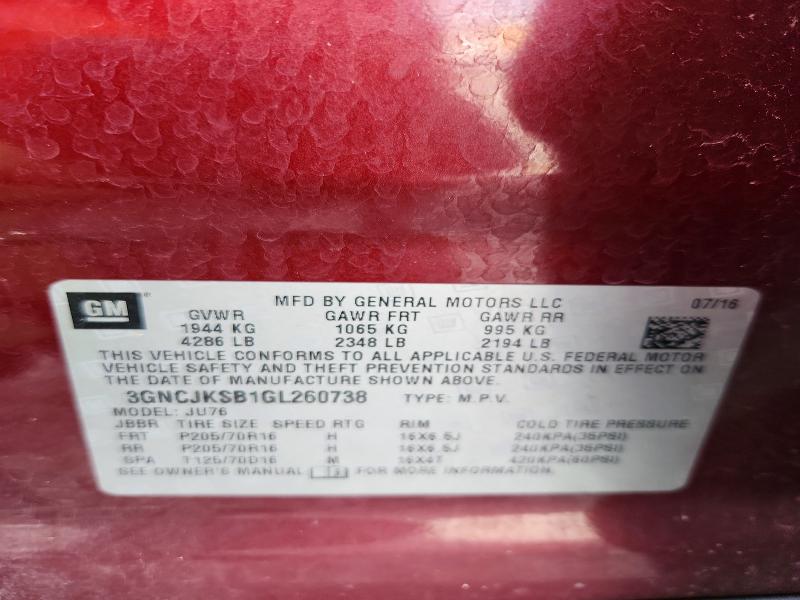2016 Chevrolet Trax მანქანა იყიდება აუქციონზე, vin: 3GNCJKSB1GL260738, აუქციონის ნომერი: 47059096