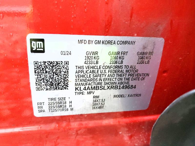 45669736 :رقم المزاد ، KL4AMBSLXRB149684 vin ، 2024 Buick Encore Gx مزاد بيع