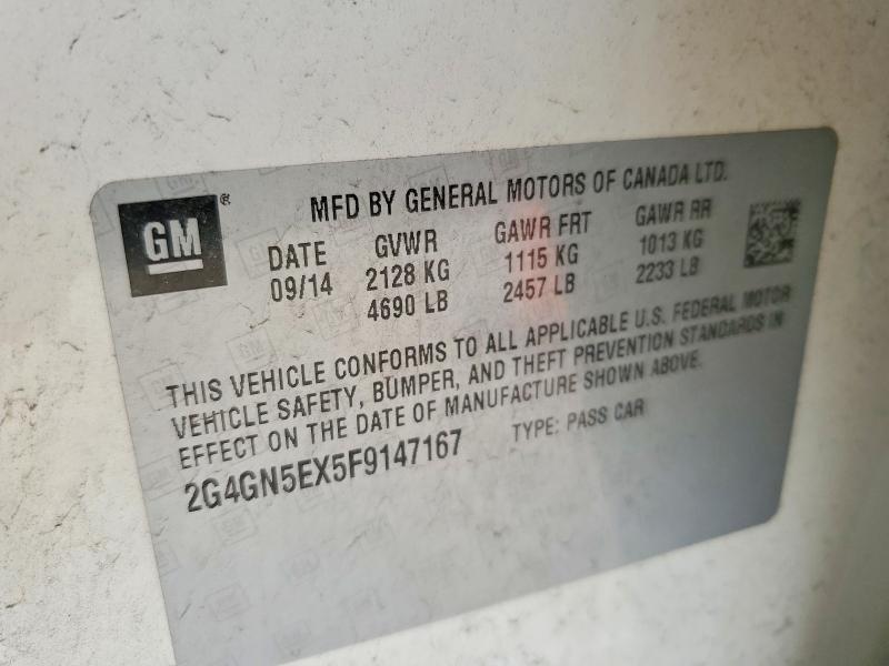 2015 Buick Regal მანქანა იყიდება აუქციონზე, vin: 2G4GN5EX5F9147167, აუქციონის ნომერი: 47901916