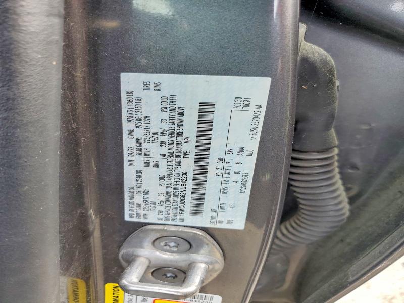 2022 Ford Escape მანქანა იყიდება აუქციონზე, vin: 1FMCU0G62NUB42230, აუქციონის ნომერი: 47798426