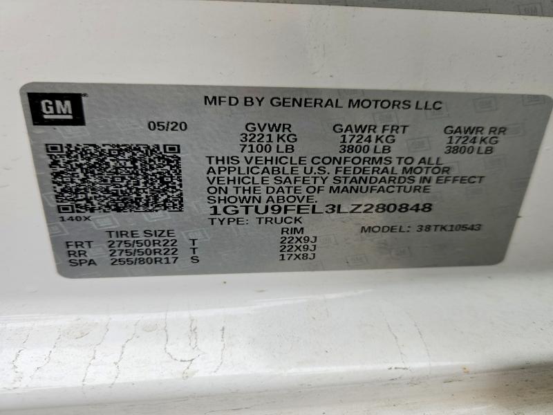 Продажа на аукционе авто 2020 Gmc Sierra, vin: 1GTU9FEL3LZ280848, номер лота: 46330026
