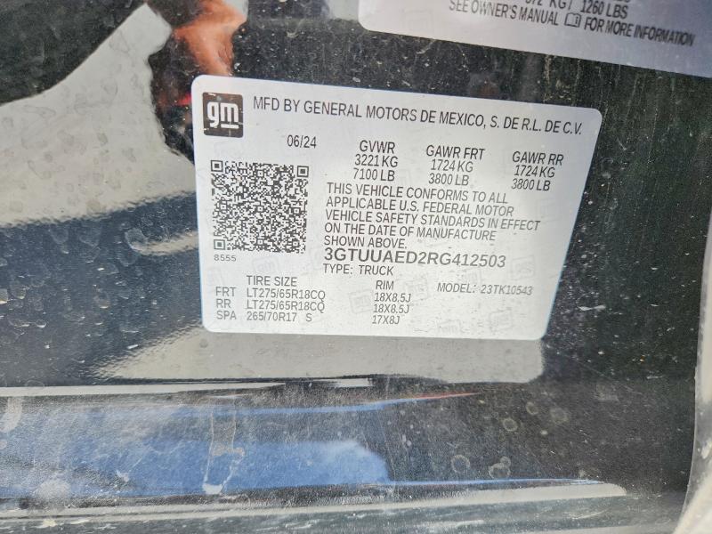 47906746 :رقم المزاد ، 3GTUUAED2RG412503 vin ، 2024 Gmc Sierra مزاد بيع
