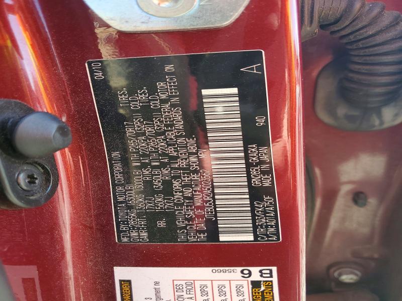 Продаж на аукціоні авто 2010 Toyota 4runner, vin: JTEBU5JR2A5023562, номер лоту: 46617416