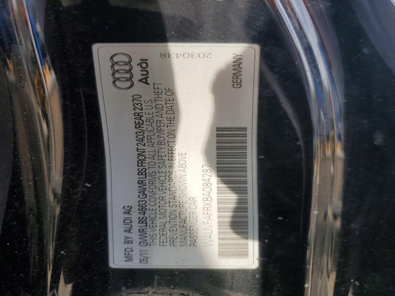 2011 Audi A5 მანქანა იყიდება აუქციონზე, vin: WAUVFAFRXBA084287, აუქციონის ნომერი: 47696936