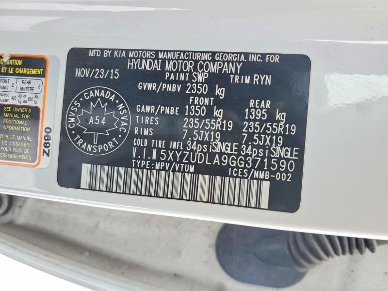 Продаж на аукціоні авто 2016 Hyundai Santa Fe Sport, vin: 5XYZUDLA9GG371590, номер лоту: 46161246