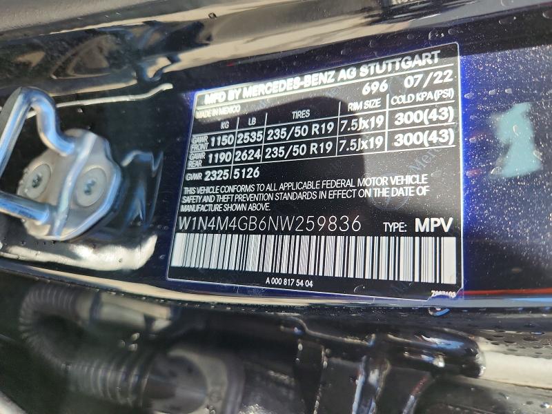 Aukcja sprzedaży 2022 Mercedes-benz Glb, vin: W1N4M4GB6NW259836, numer aukcji: 45997616